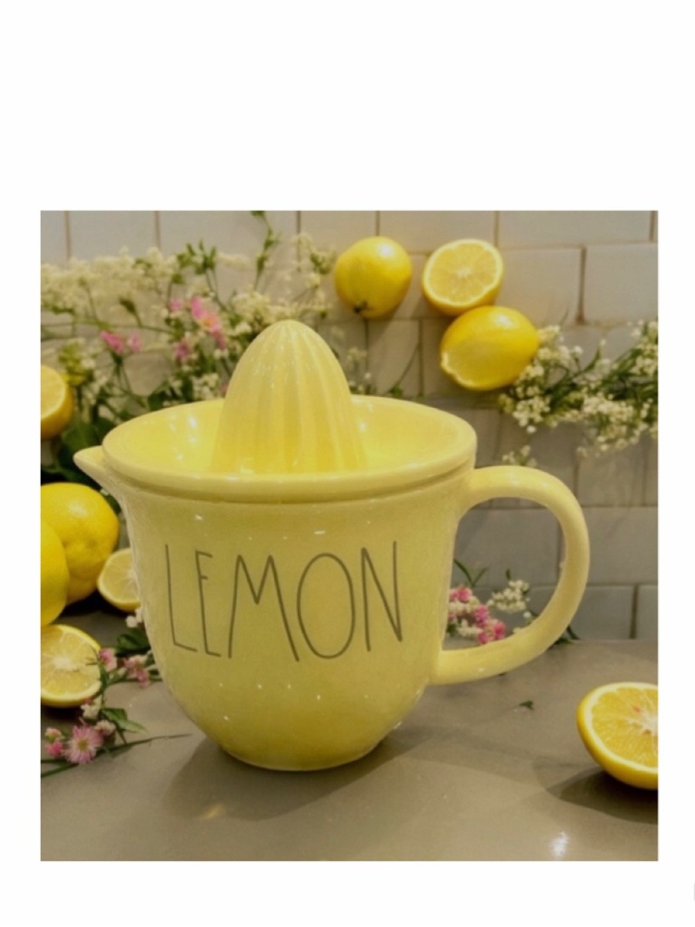 NEW Rae Dunn Yellow Ceramic Lemon Juicer Farmhouse  Home Decor 🍋